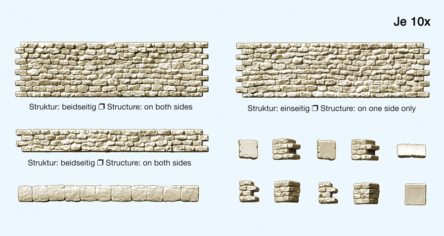 Preiser 18215 - Quarrystone wall
