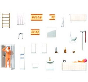 Preiser 10631 - Bathroom Accessories