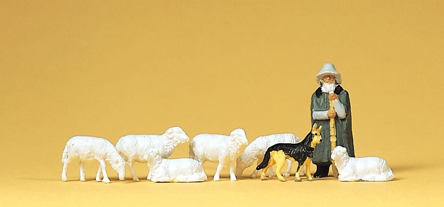 Preiser 14160 - Shepherd with Flock