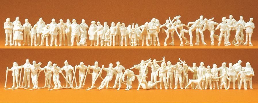 Preiser 16347 - 65x Figures in the Winter, Unpainted