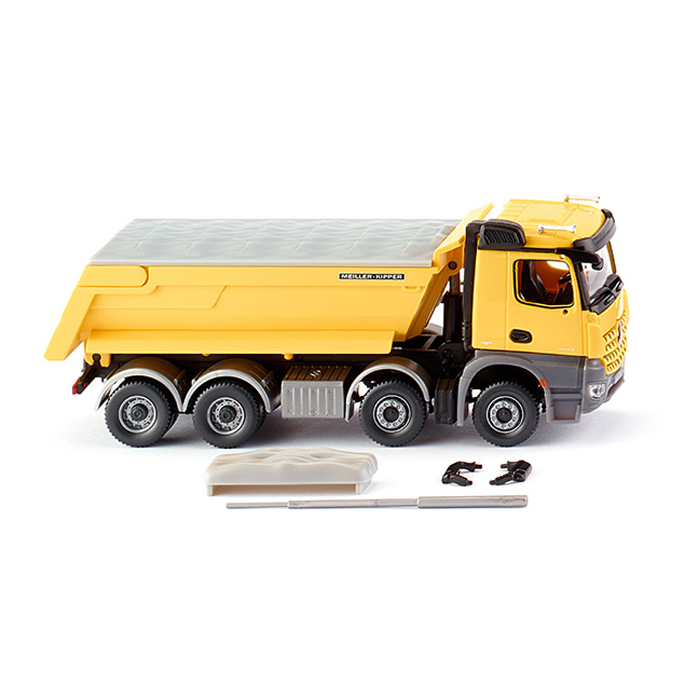 Wiking 067449 - Tipper trailer - zinc yellow (Meiller/MB Arocs)