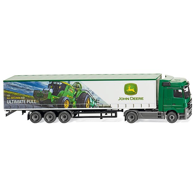 Wiking 053708 - Curtain tarpaulin semi-truck (MB Actros) "John Deere"