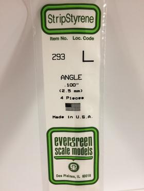 Evergreen - #293 White polystyrene L beam 2,5mm
