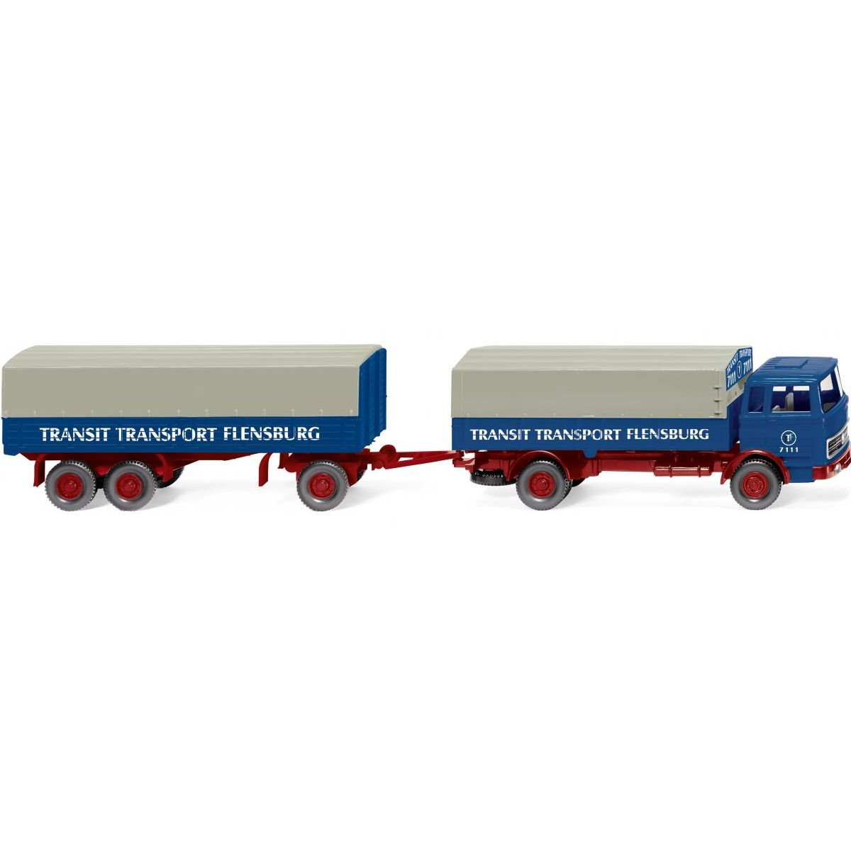 Wiking 043203 - Flatbed road train (MB) "Transit Transport"