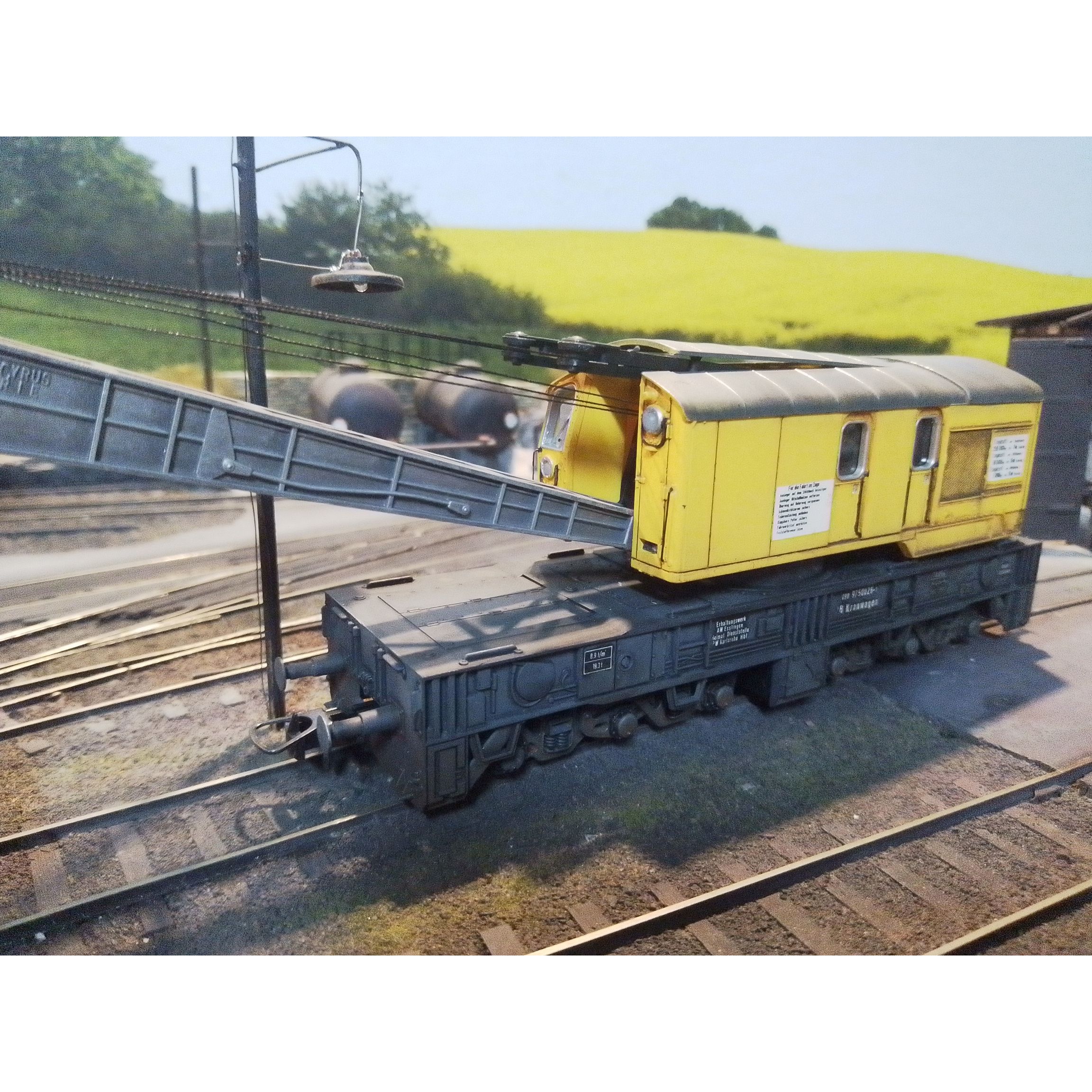 Roco 46331 - Crane car with barrier car, DB, weathered super detailed, preowned