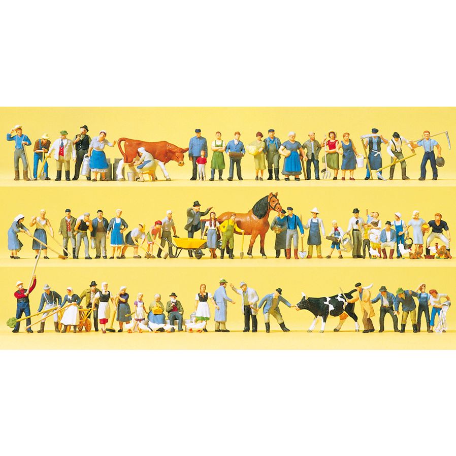 Preiser 13001 - Farm set with animals and accessories