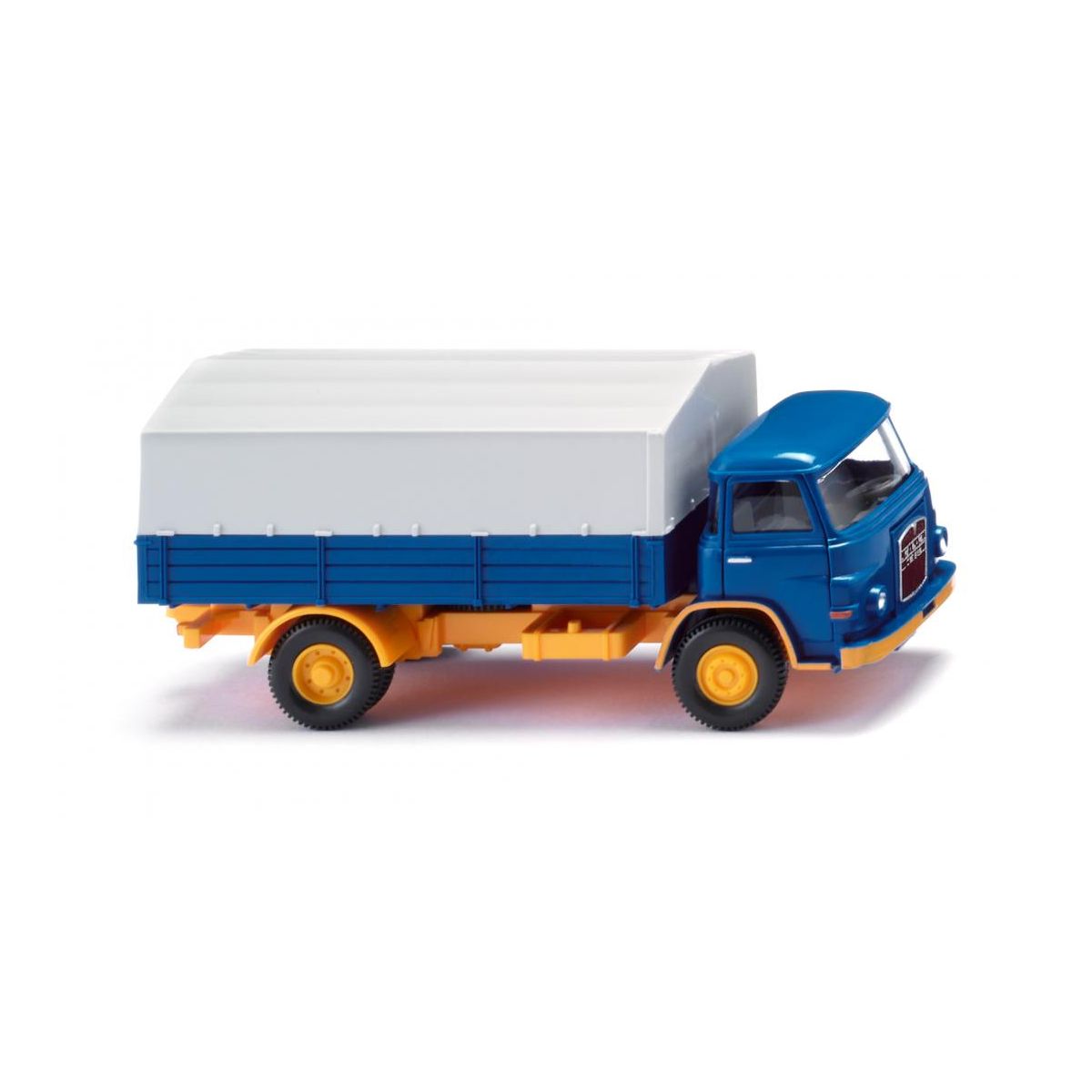 Wiking 041102 - MAN Flatbed truck (415) blue/melon yellow