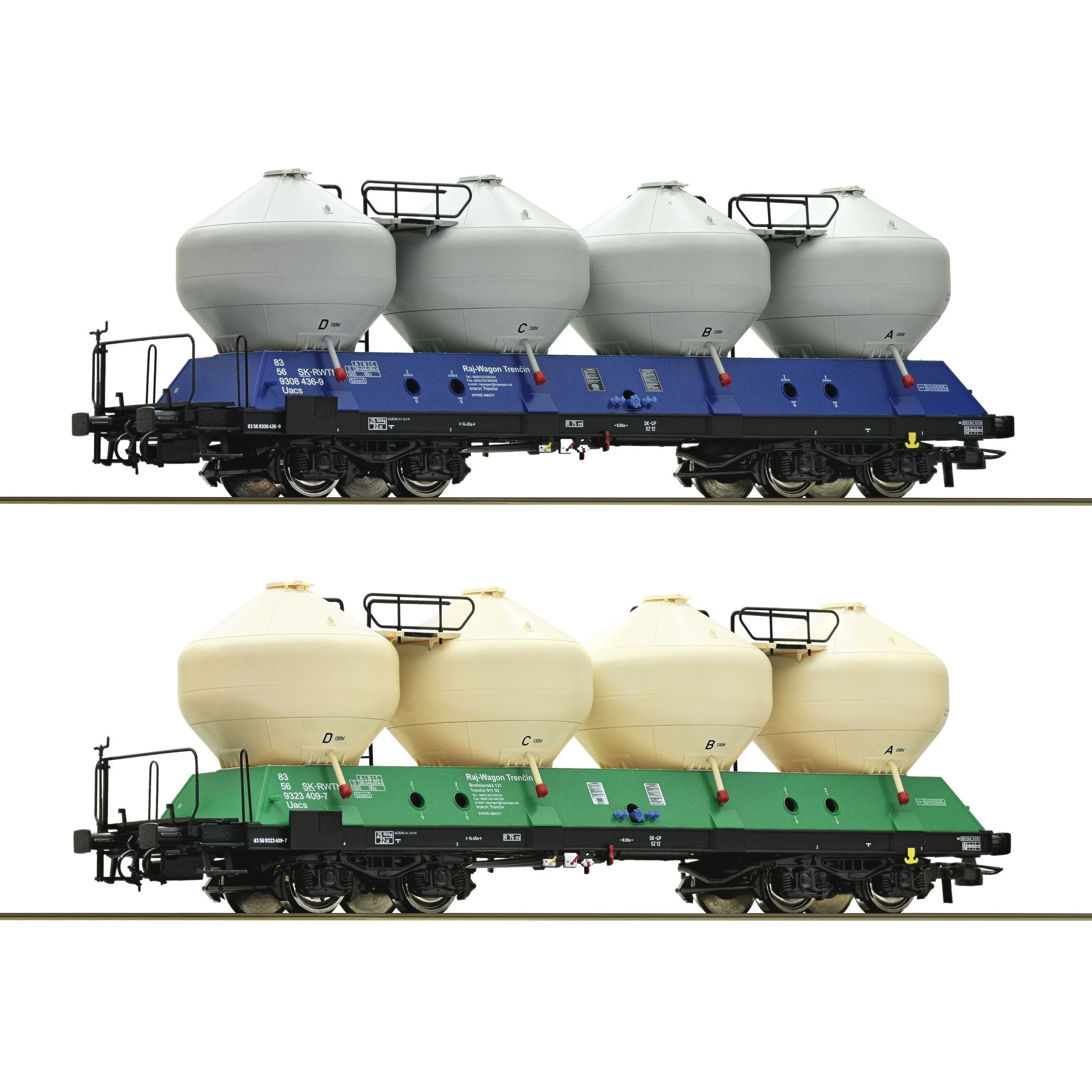 Roco 77003 - 2 piece set: Silo wagons, ZSSK