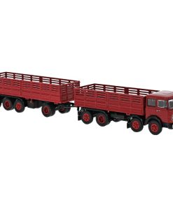 Brekina 58530 - Fiat 691 "Millepiedi" trailer by Starline, red