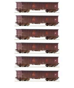 Roco 75974 - Display of 6x open goods wagons "weathered", ÖBB