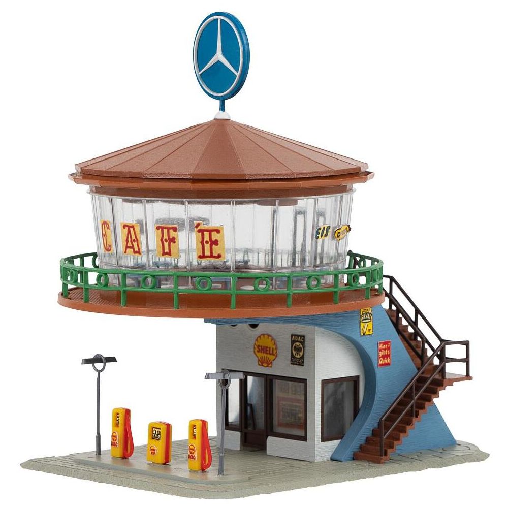 Faller 109214 - Car Rest Stop with Gas Pumps and Restaurant, Kit