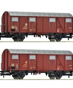 Roco 6600248 - 2 piece set: Covered postal wagons, DBP