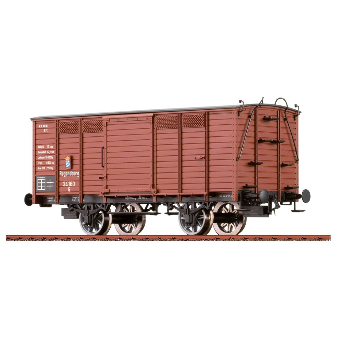 BRAWA 48046 - Covered freight wagon G of the K.Bay.Sts.B., Era I