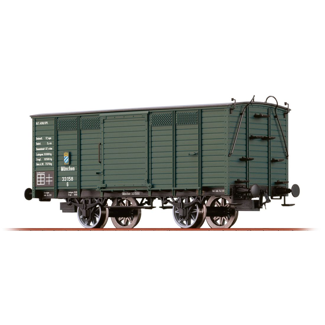 BRAWA 48045 - Covered freight wagon G of the K.Bay.Sts.B., Era I